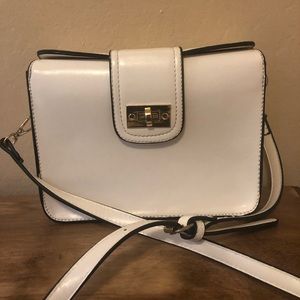 Mellow world faux leather white crossbody purse
